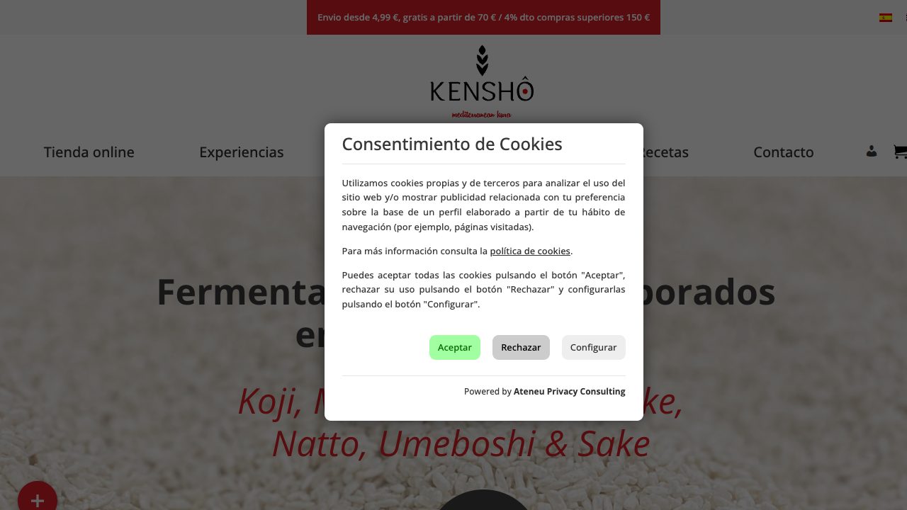 Kensho Mediterranean Sake公式サイトのスクリーンショット