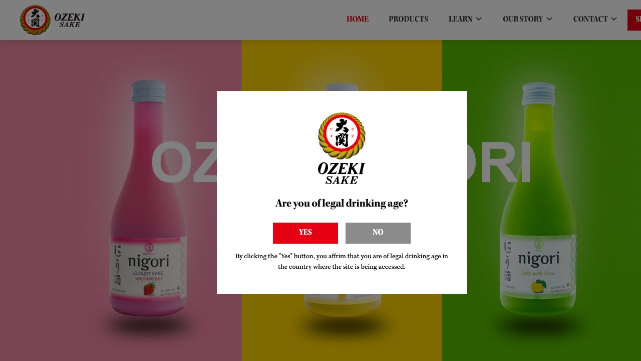 Ozeki Sake (U.S.A.), Inc.公式サイトのスクリーンショット